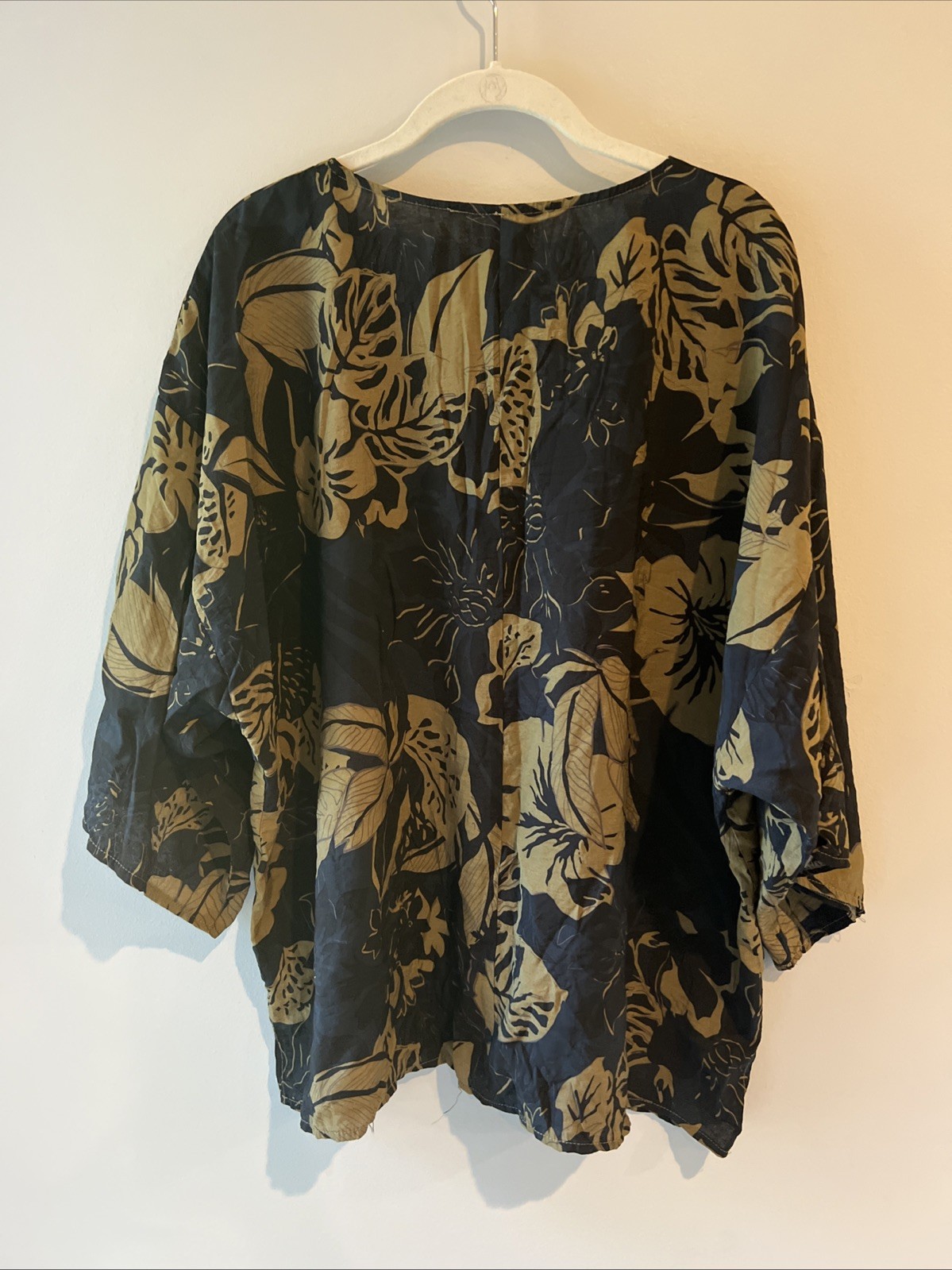 Simple by Suzanne Betro Tunic Top Womens XL Kimono Sleeve Blouse Tropical