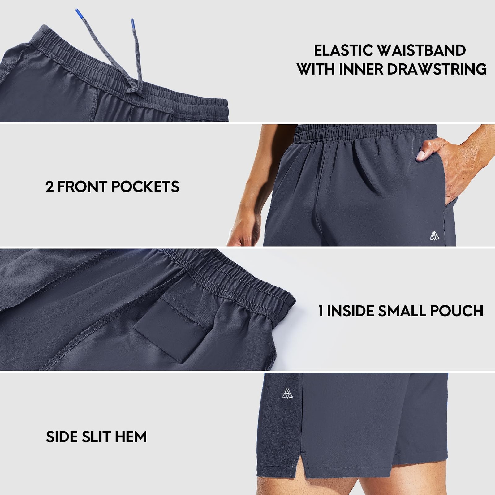 Men’s 5 Inch Running Athletic Quick Dry Shorts with Pockets for Workout Gym E…