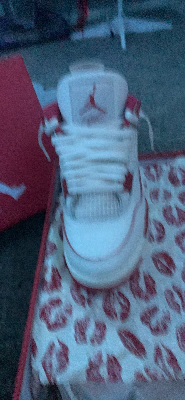 Jordan Women’s Air Jordan 4 Retro Valentine’s Day Pale Ivory/Sierra Red