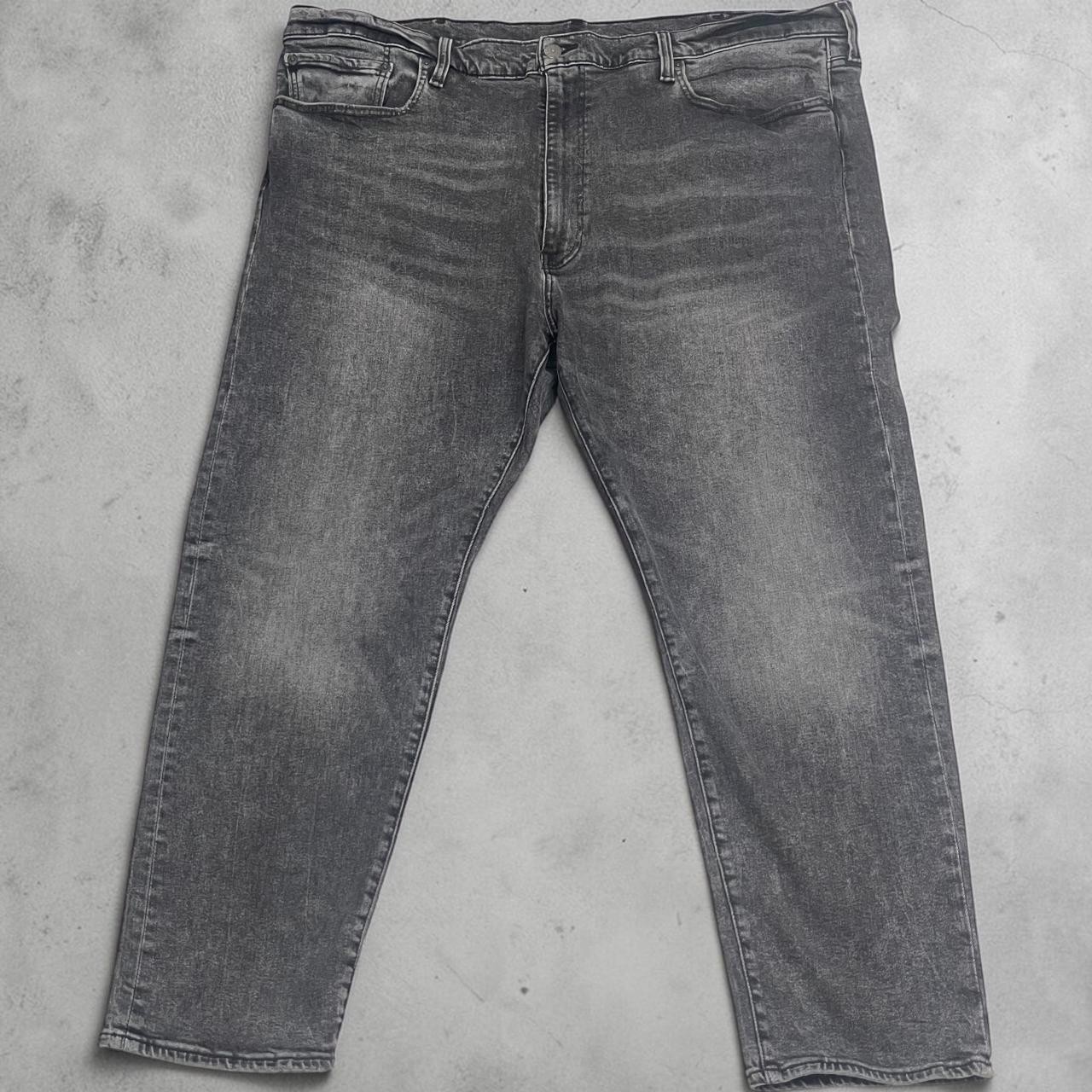 Levis 502 Premium Big E Jeans Men’s W46/L30 Faded Tapered Fit Denim Grey