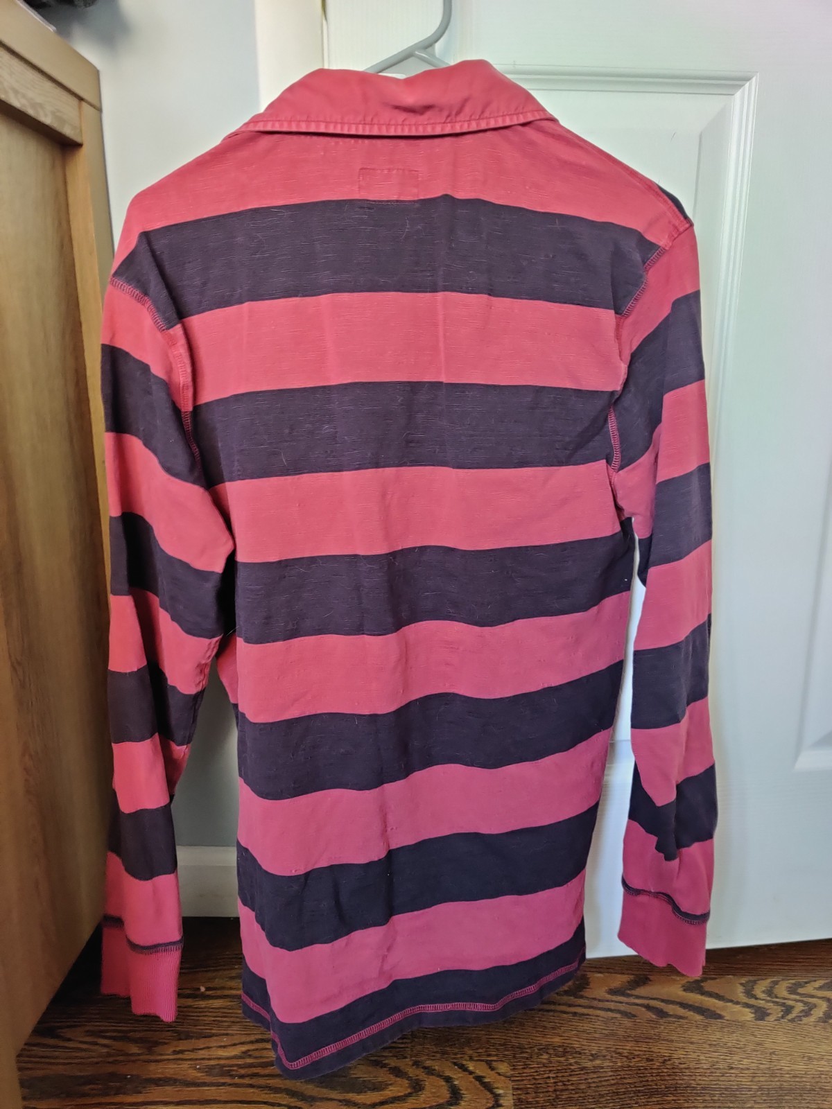 Jachs rugby striped shirt M crimson and black stripes