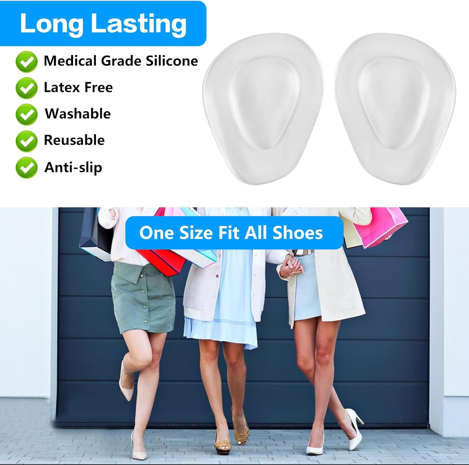 6 Pairs Metatarsal Pads Women Mens, Ball of Foot Cushions for Women Heels, Metat