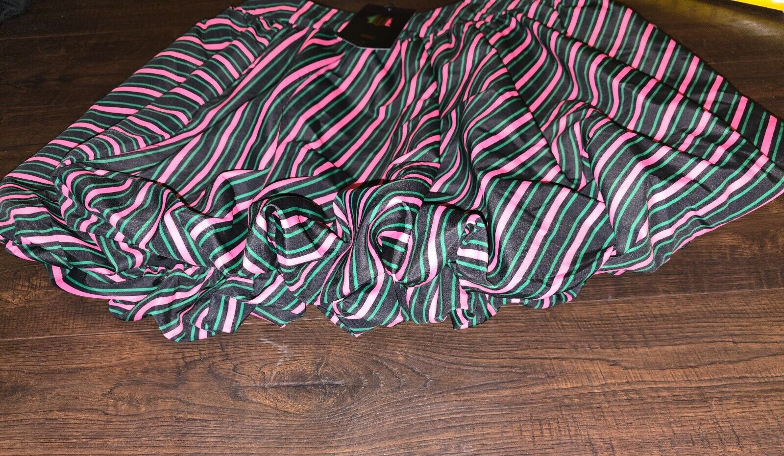 Adult Wicked Movie Striped Bubble Mini Skirt Green pink Size XXS XS S M L XL New
