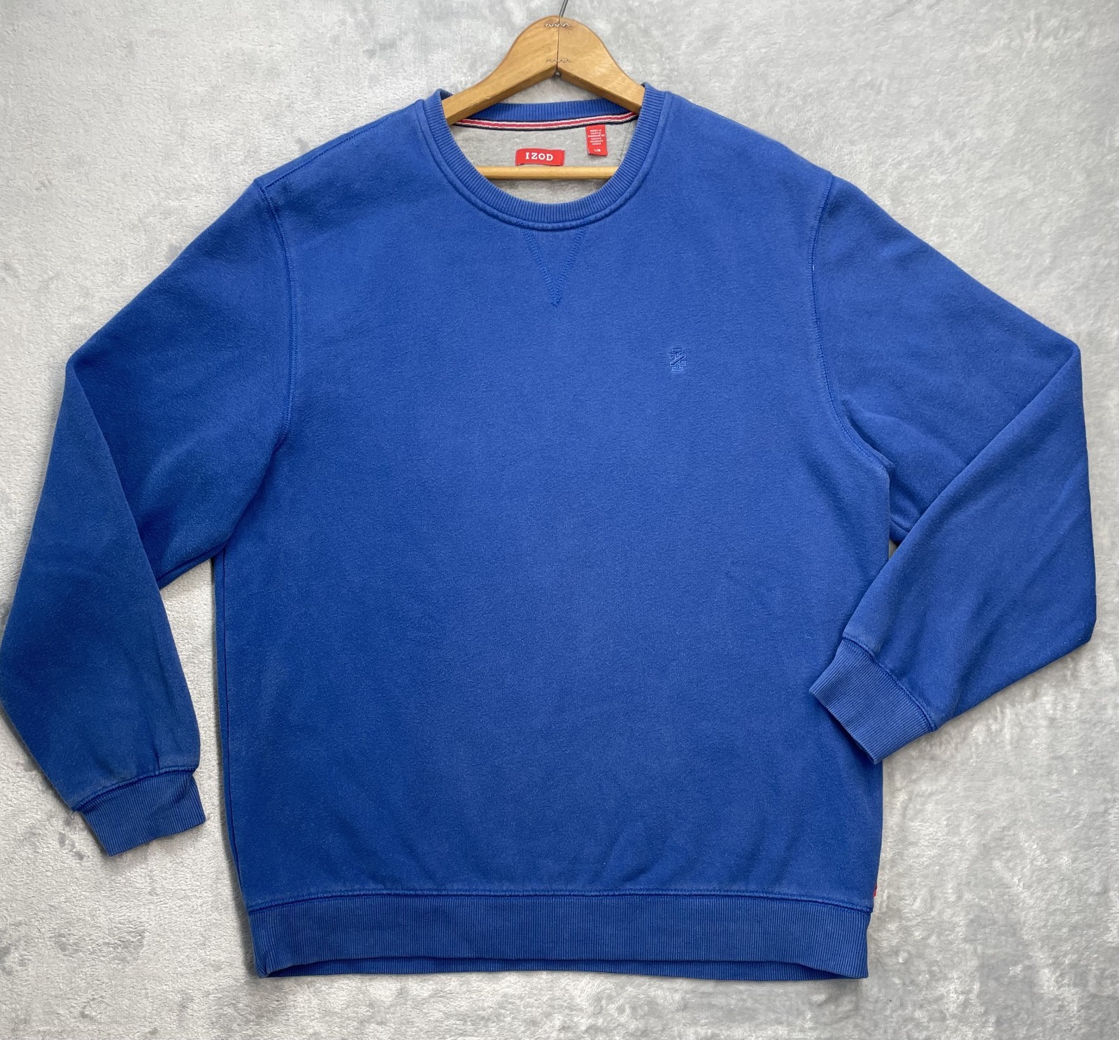 IZOD Sweater Mens XL Pullover Blue Crewneck Cotton Blend Casual Classic Knit