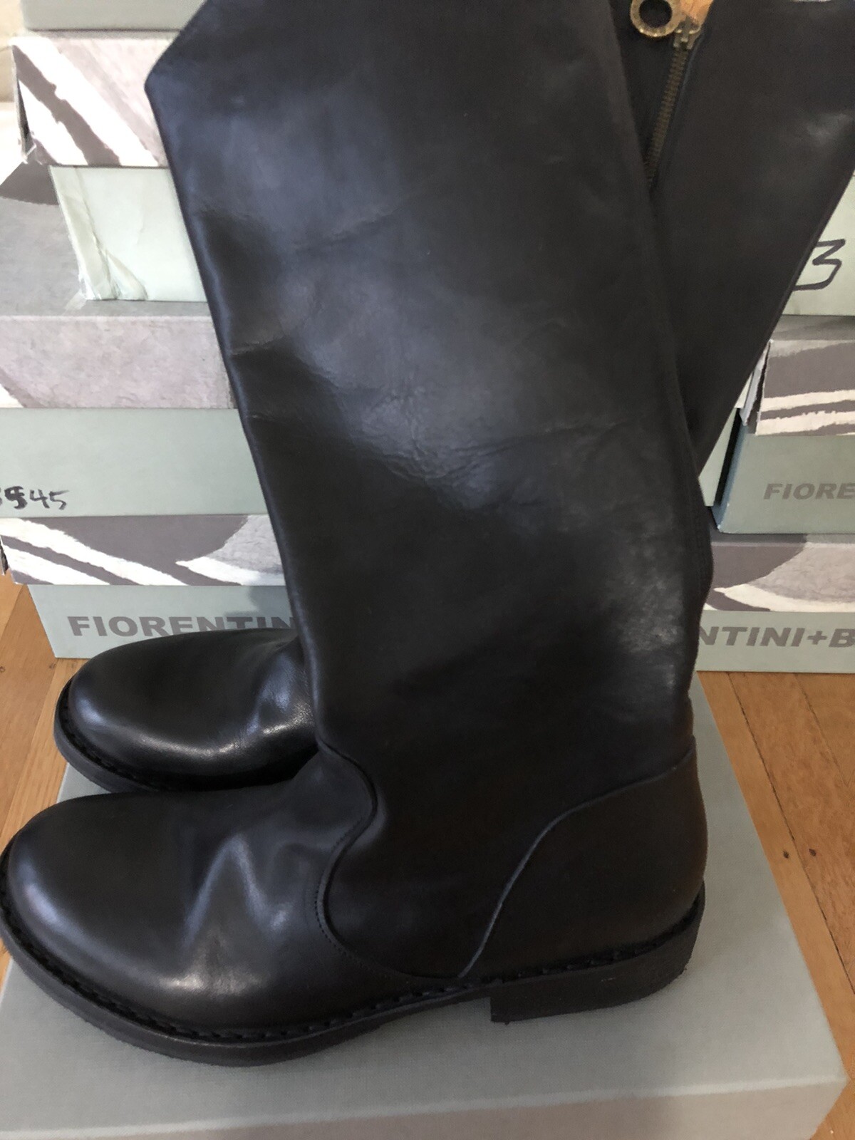 Fiorentini + Baker Ester Black Zip Boots Size 35 US 5 New In Box $540