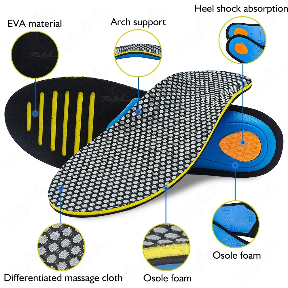 EVA Orthopedic Insoles Orthotics Flat Foot Health Sole Pad for Shoes Insert Arch