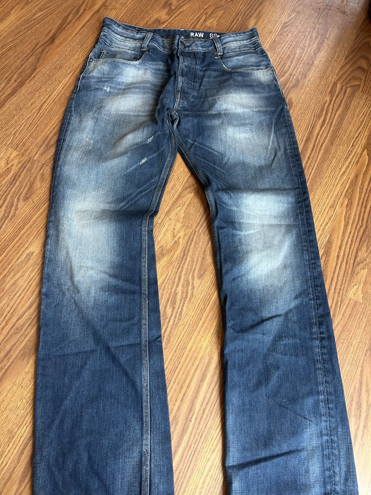 G Star Mens Blue Jeans Bottoms 34×34 Mens Clothing