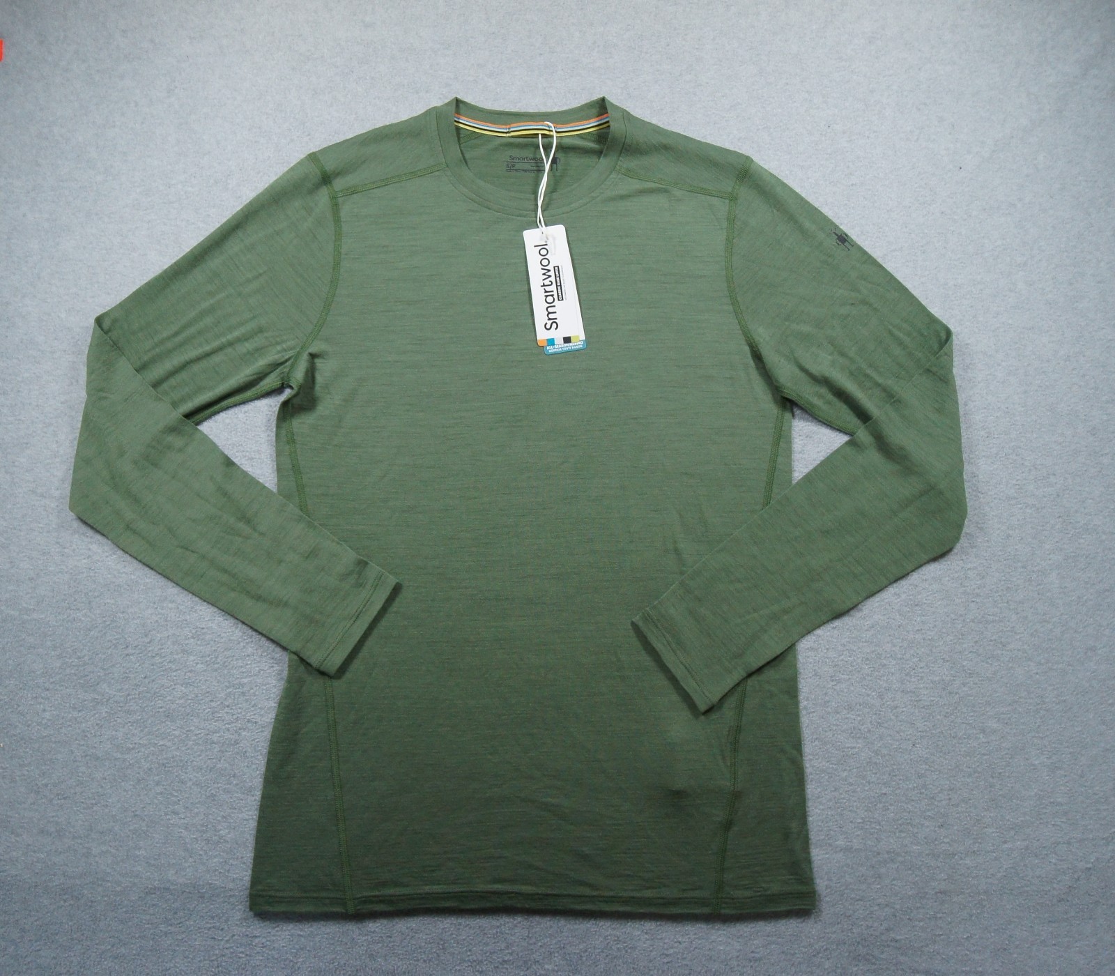 Smartwool Shirt Mens Small Green Long Sleeve All Season Merino Wool NEW