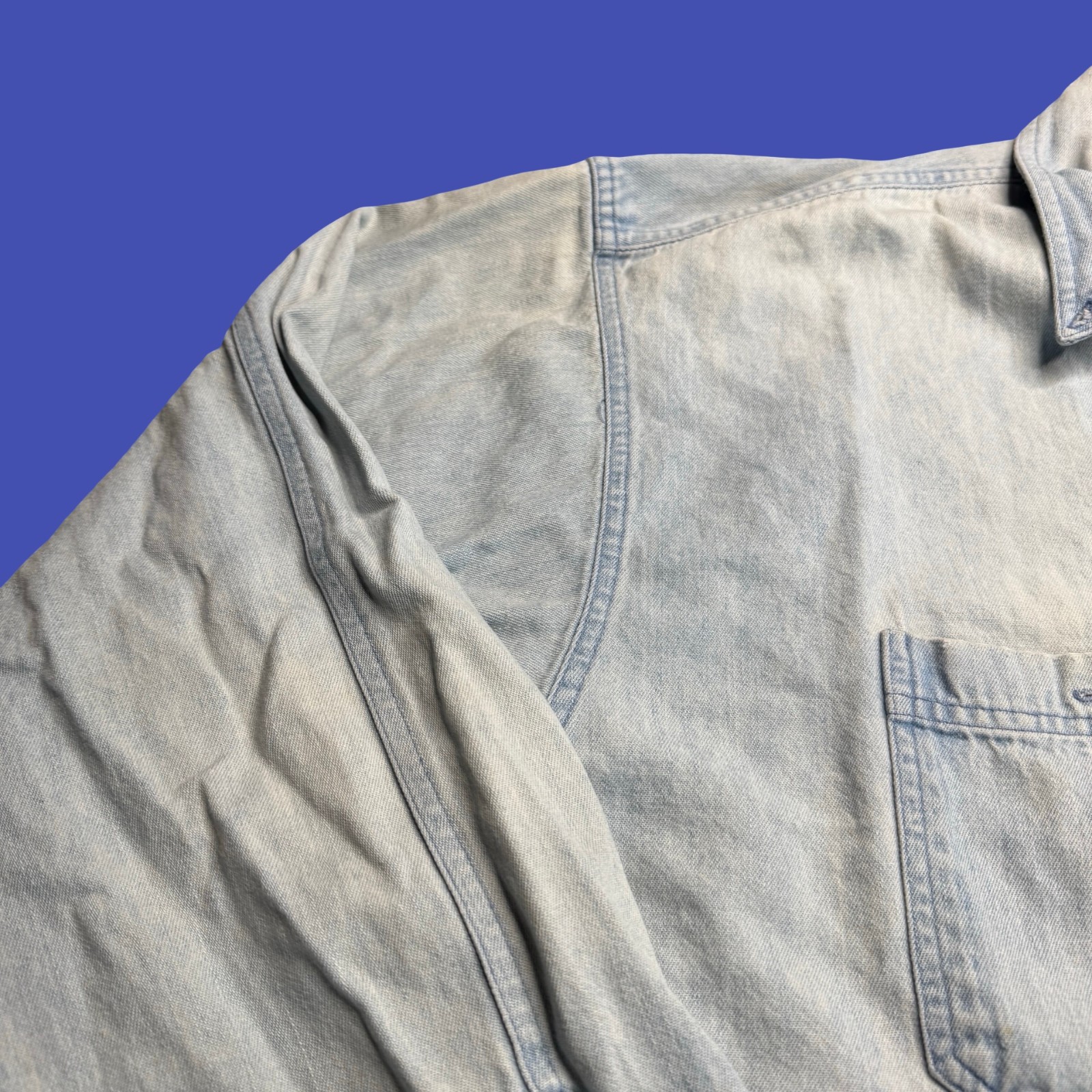 Harley-Davidson Denim Shirt Blue Motorcycle Biker Graphic Button Down Distressed