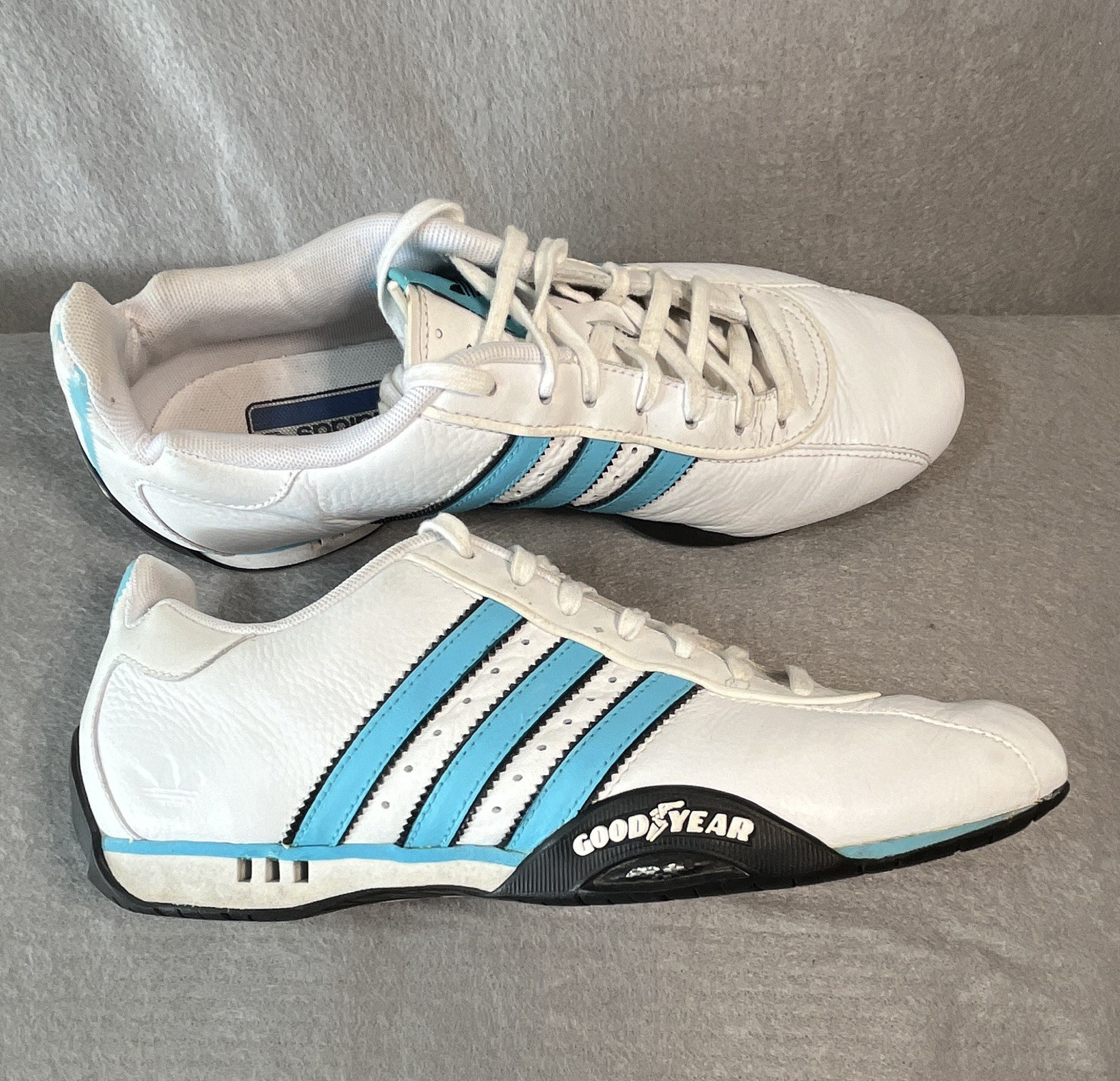 2006 adidas Goodyear Adiracer Lo Men’s Athletic Sneakers White Blue Black