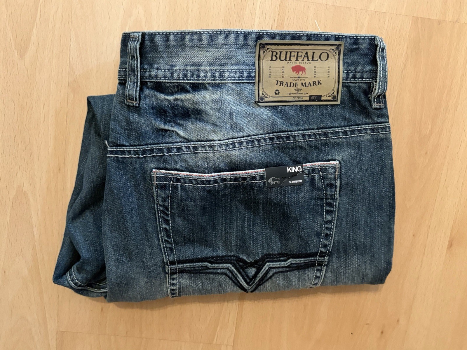 Buffalo David Bitton King Slim Boot Jeans Mens 38X32 (38X30) Dark Wash NWT Denim
