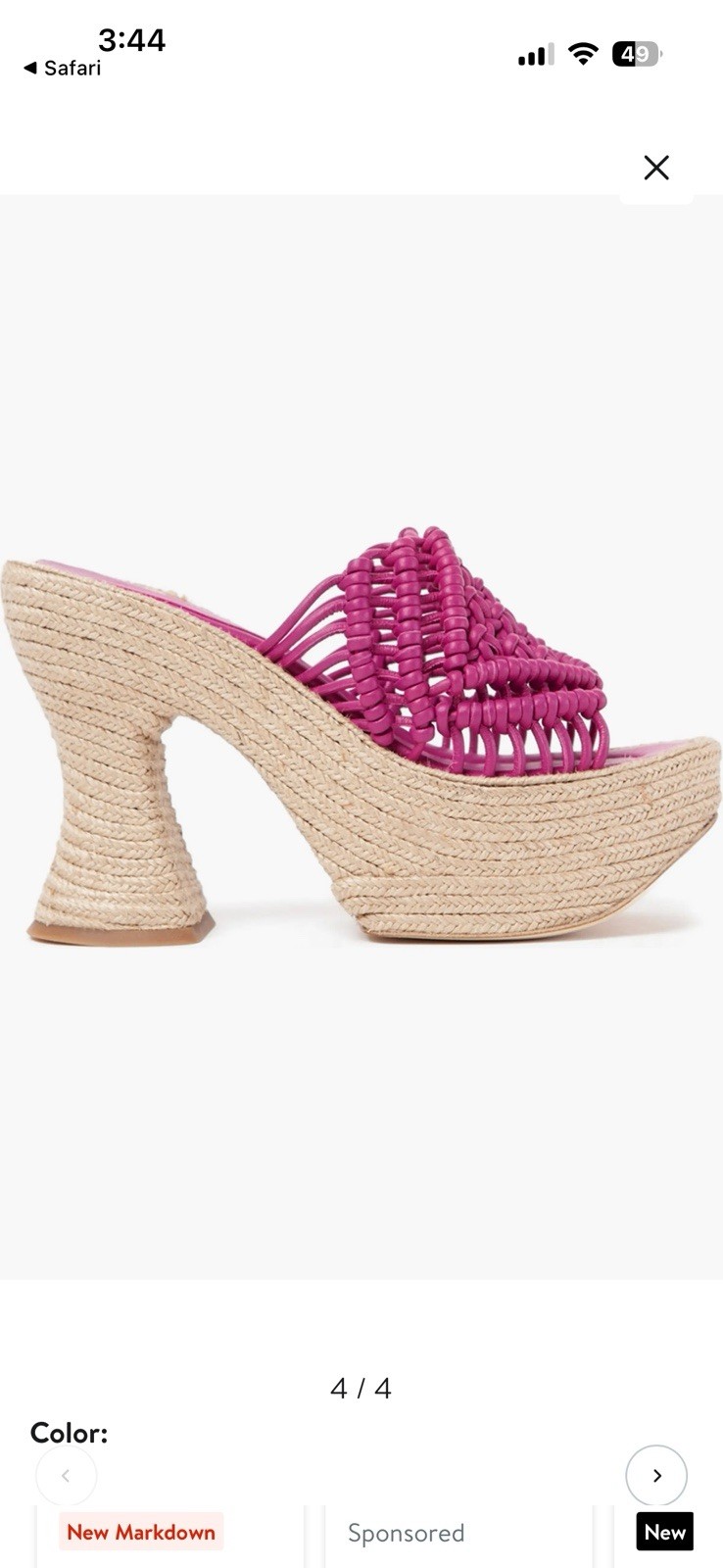 NWOT Paloma Barcelo Fuchsia Woven Platform Sandals
