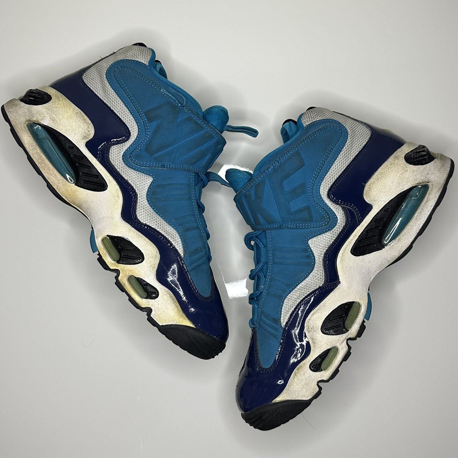Nike Air Griffey Max 1 Pure Platinum Navy Varsity Royal Blue Size 9 Mens 2014 Og