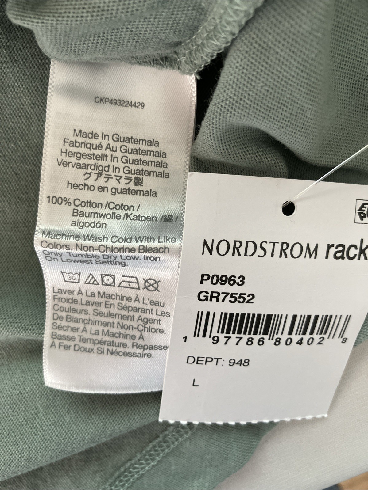 Madewell Softfade Cotton Tee Womens Large Green Crew Neck Short Sleeve Top NWT