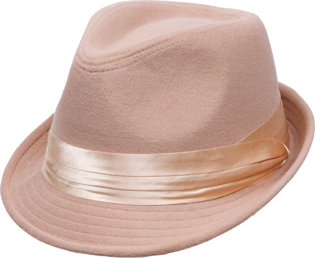 Unisex Camel Wool Poly FH70L Tan Trilby Fedora Hat Large