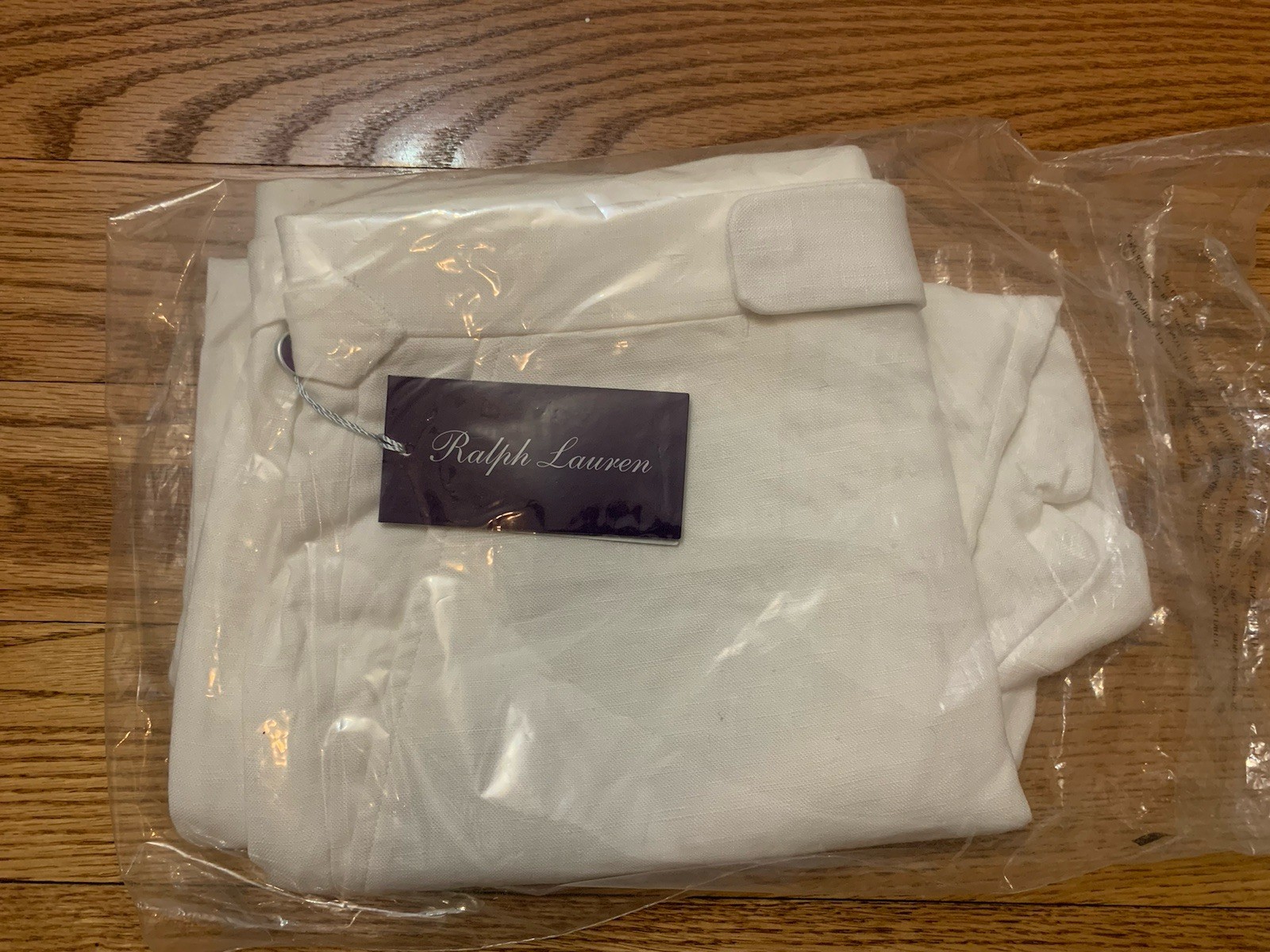 NWT Ralph Lauren PURPLE LABEL LINEN TROUSERS 30×34 SIDE TABS WHITE ITALIAN Pants