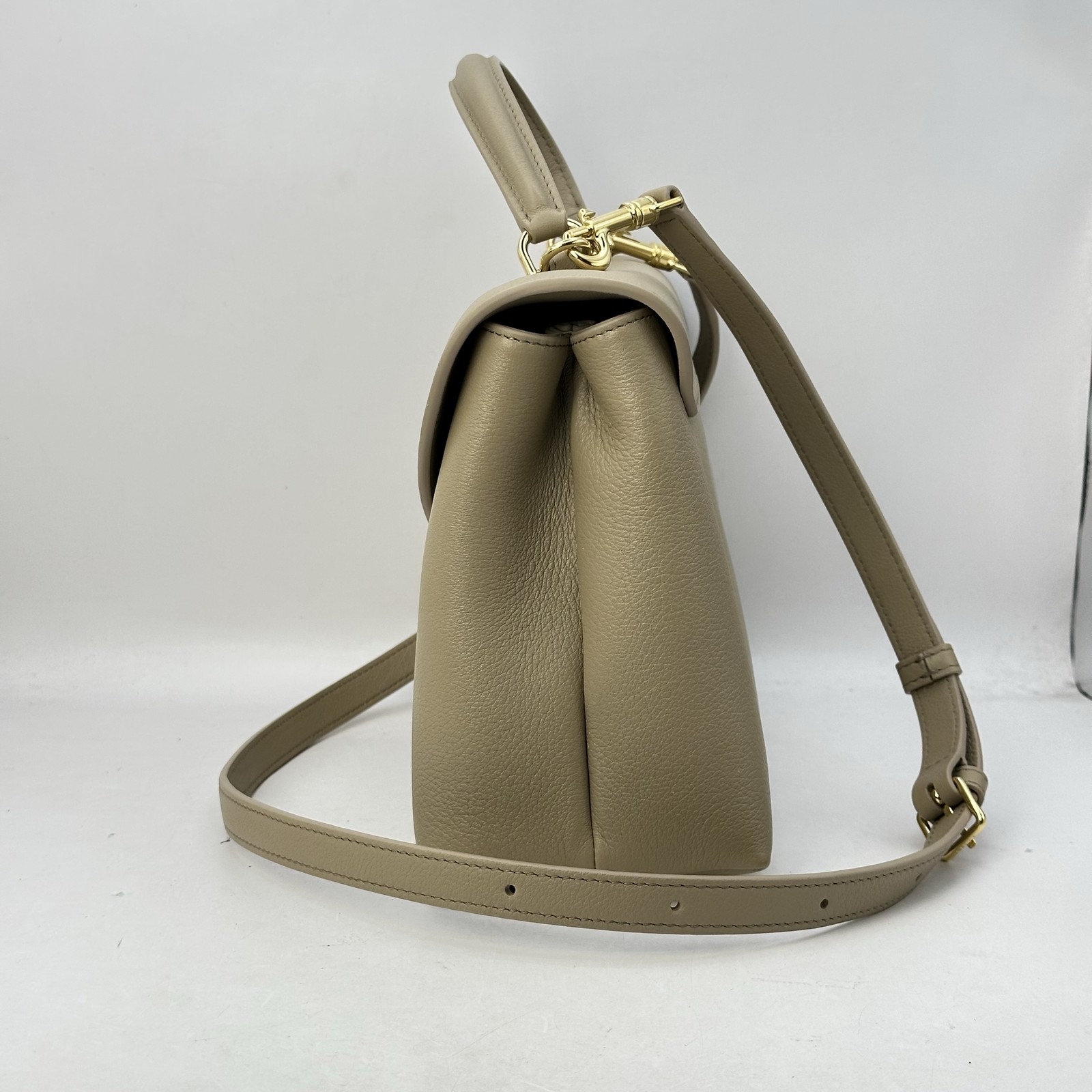 Celine Womens Medium Nino crossbody Top Handle Bag Leather Safari