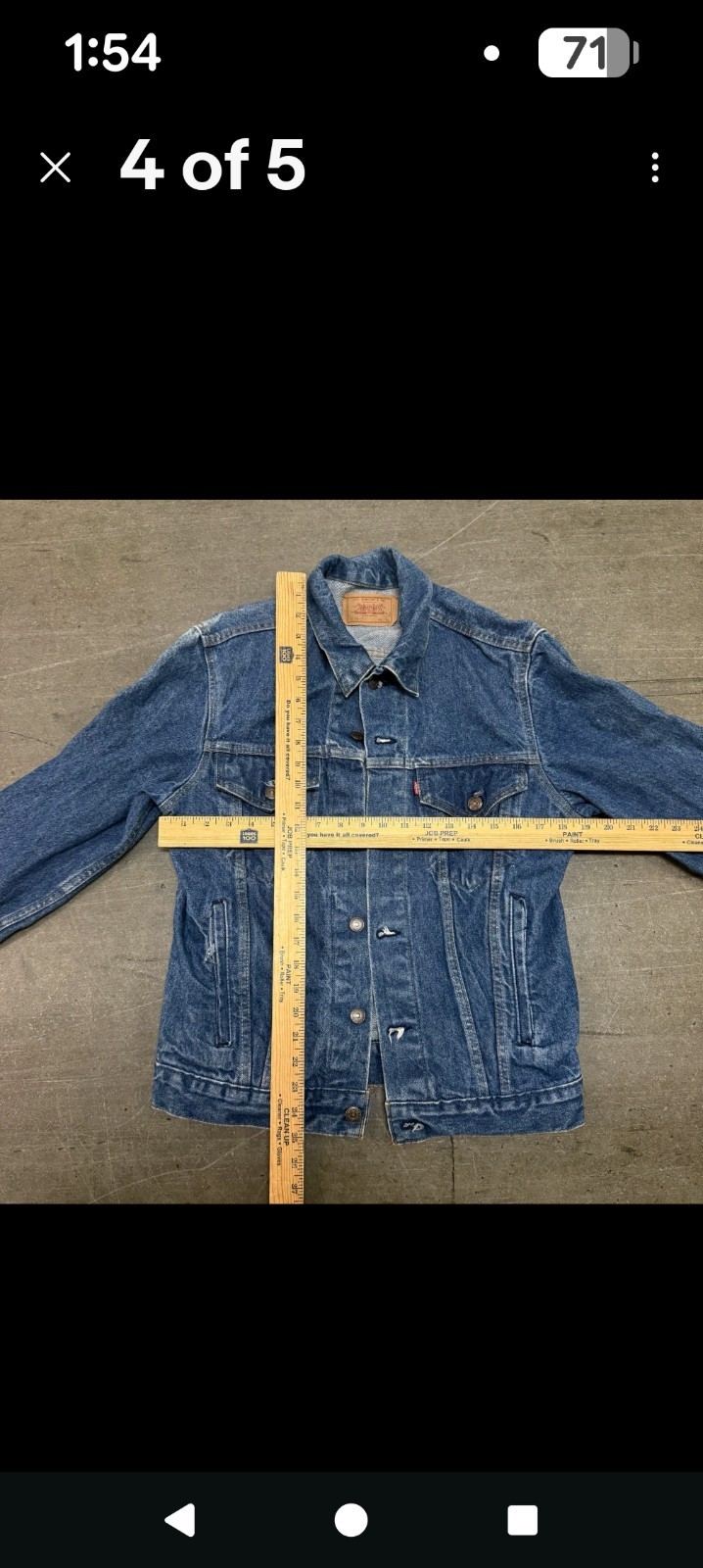 vintage Levi’s denim jacket USA made slim fit 40l