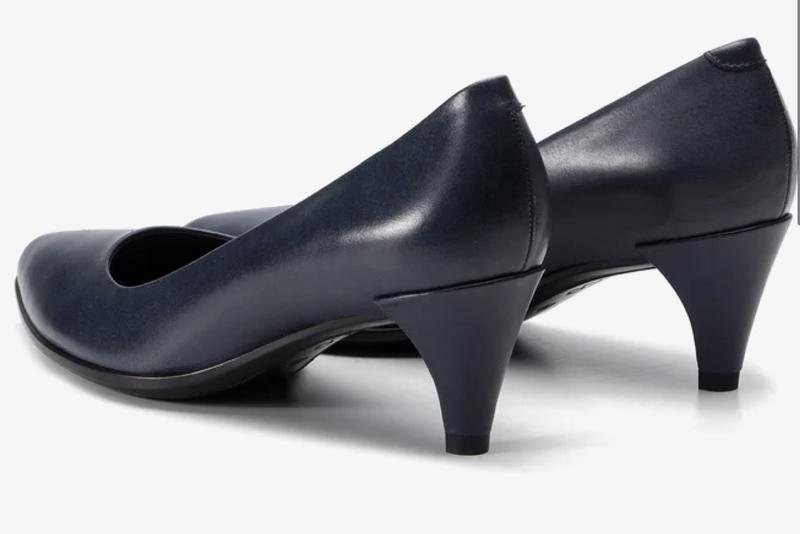 women ecco heels navy leather 38 #3QTR