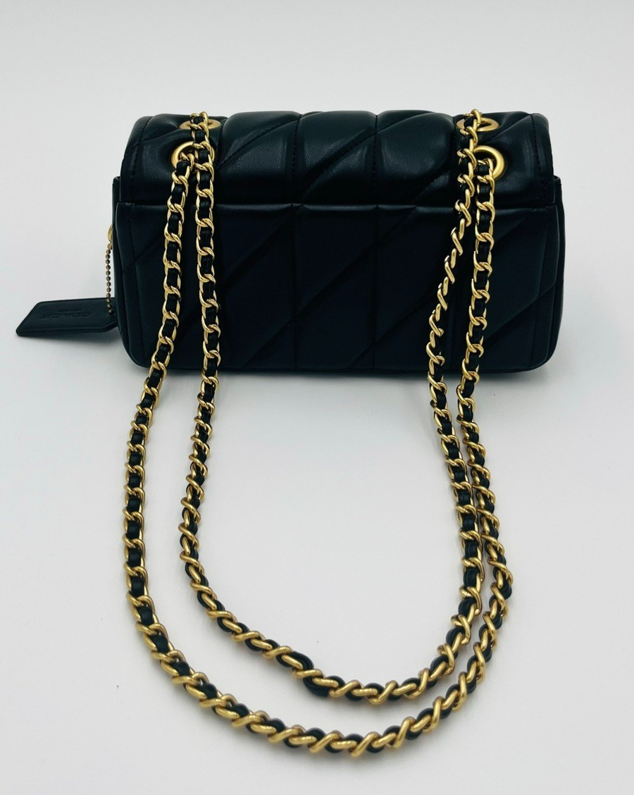 Coach Tabby 20 Black Pillow Quilted Leather Shoulder Crossbody Bag Women Purse