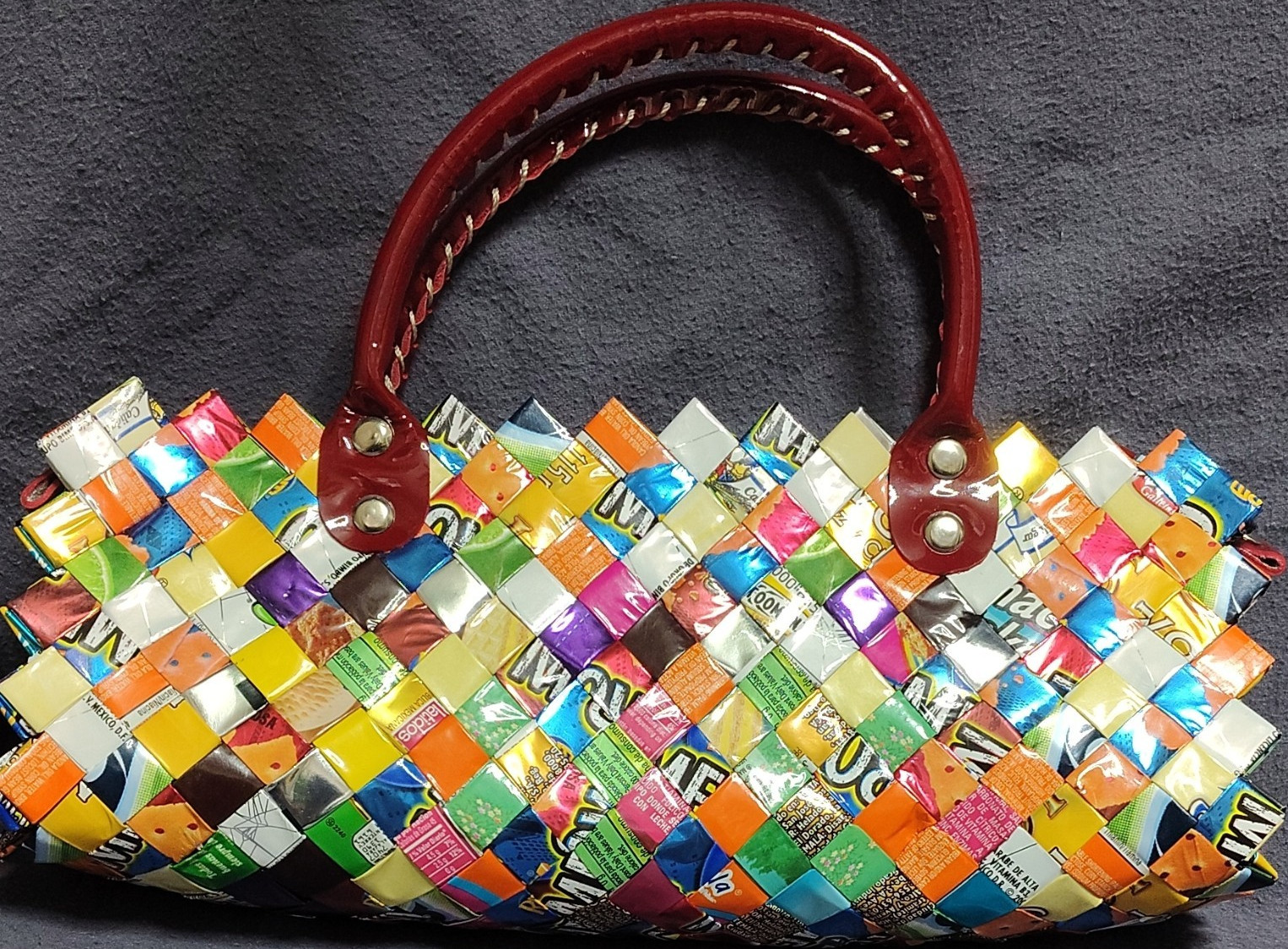 Nahui Ollin Multicolor Woven Candy Wrapper Bag