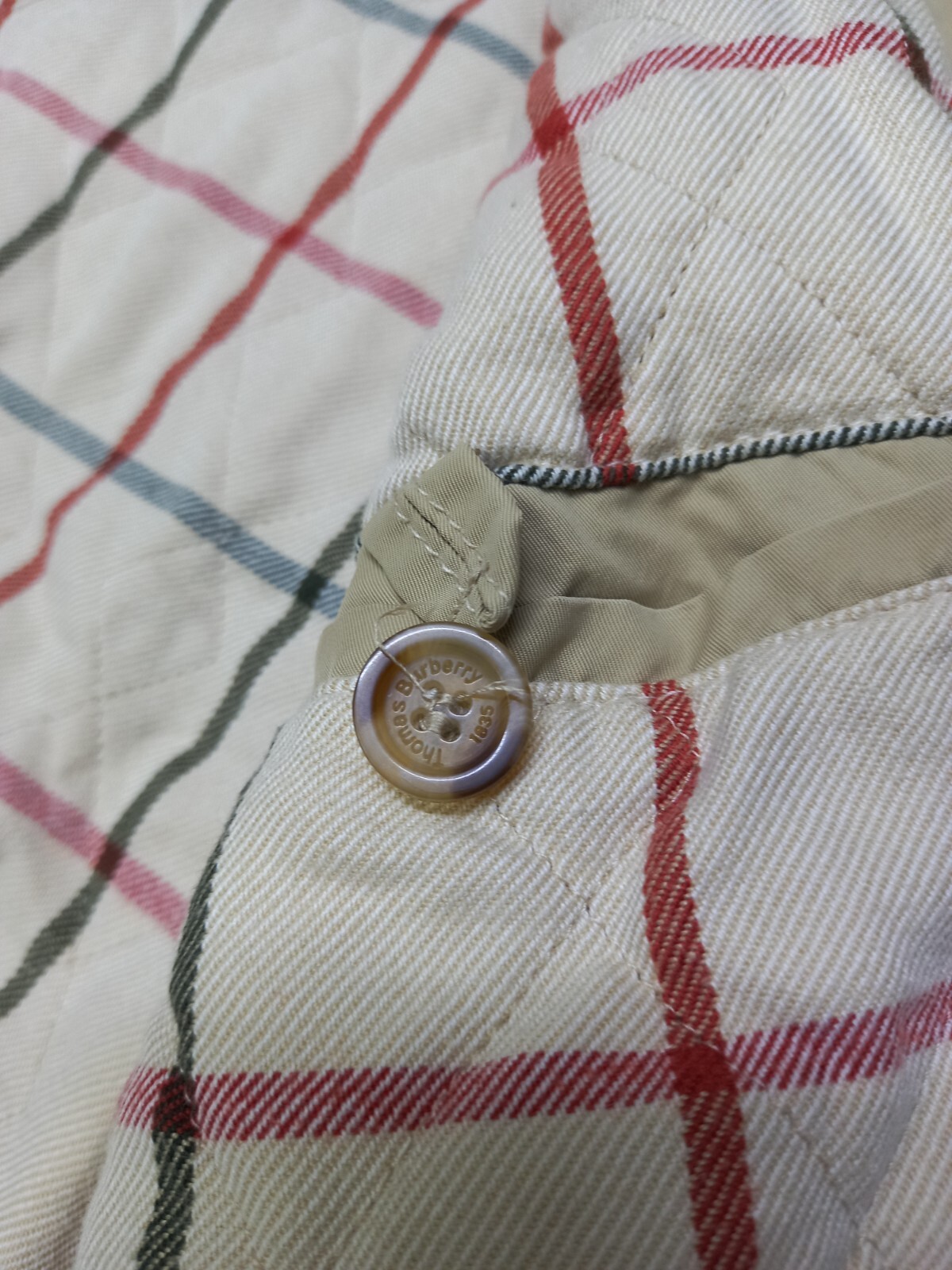Vintage THOMAS BURBERRY Coat Bomber Jacket 100% Polyamide Logo Beige Men Size L