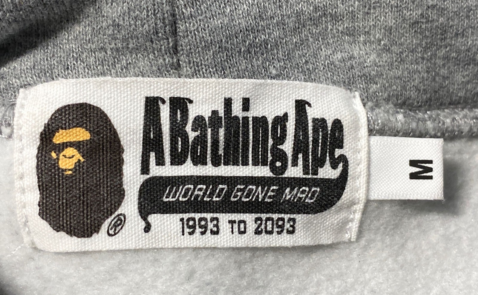 A Bathing Ape College Logo Pullover Hoodie Gray Bape Ape Head Size M