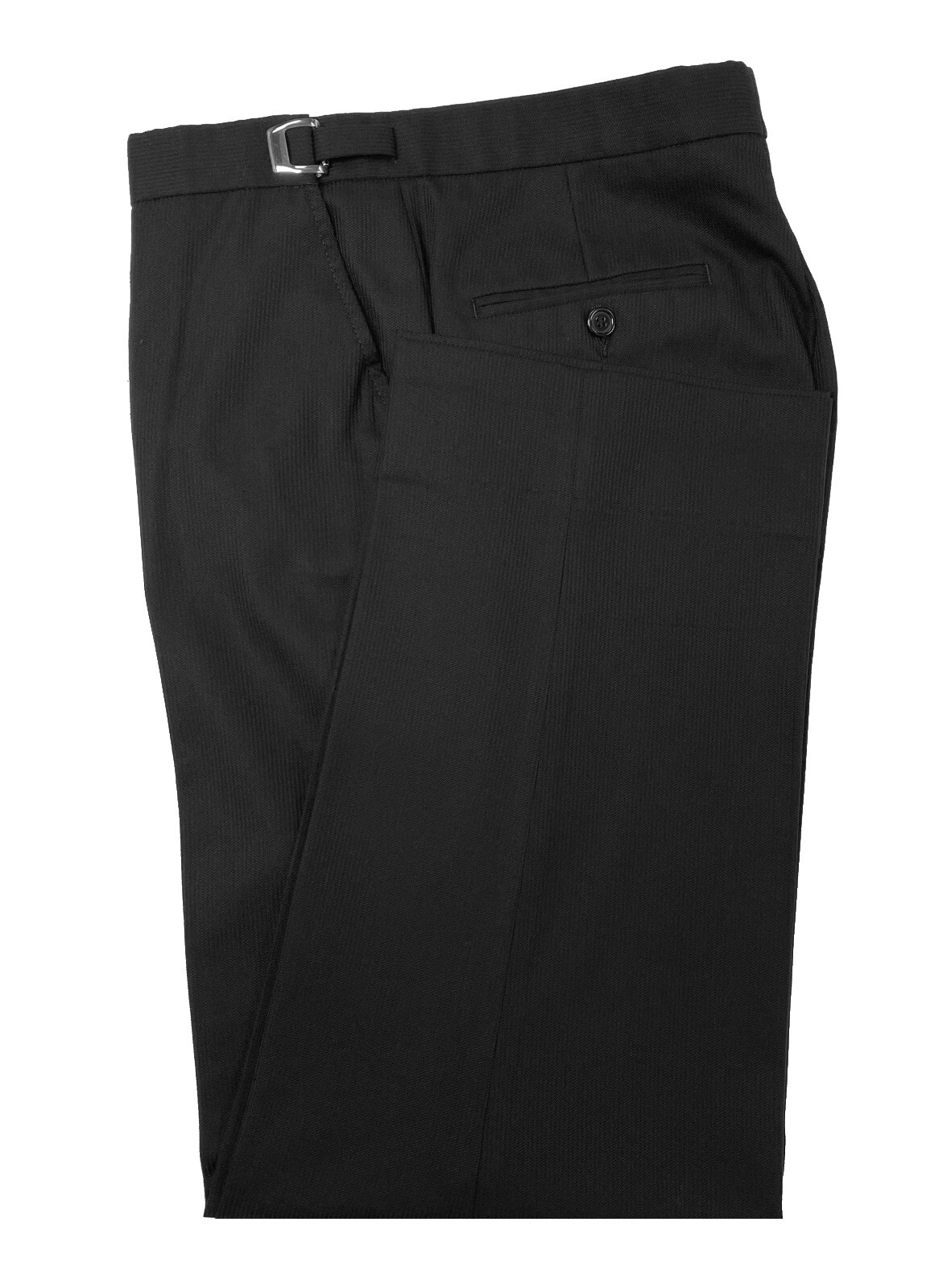 Men’s Black Merino Wool Dress Pants Flat Front Long Rise 27 28 29 Waist