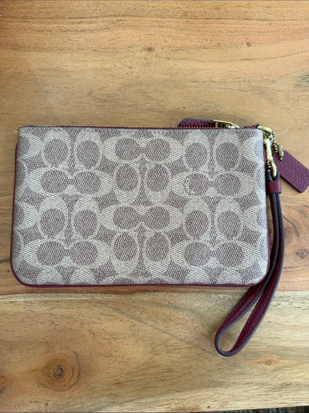 NWOT Coach Wristlet in Signature Canvas with Rexy and Carriage