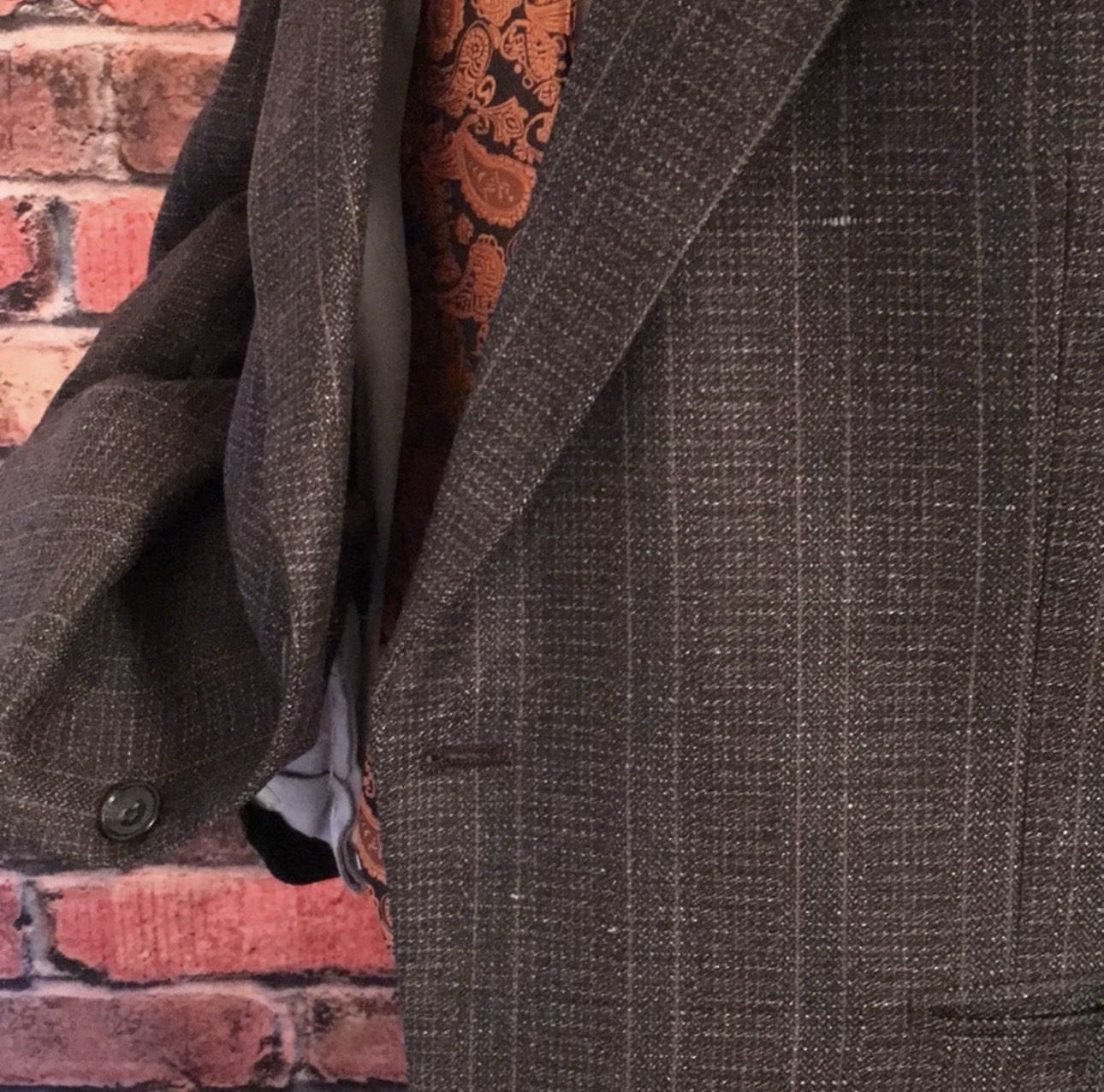 46 R Louis Roth Brown Gray Tweed Wool 2 Btn Mens Jacket Sport Coat Blazer Mint