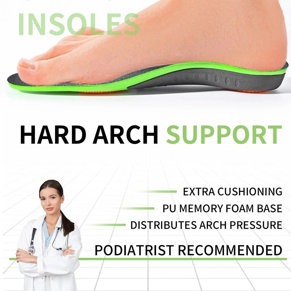 Orthotic Shoe Insoles Inserts Flat Feet High Arch Support for Plantar Fasciitis