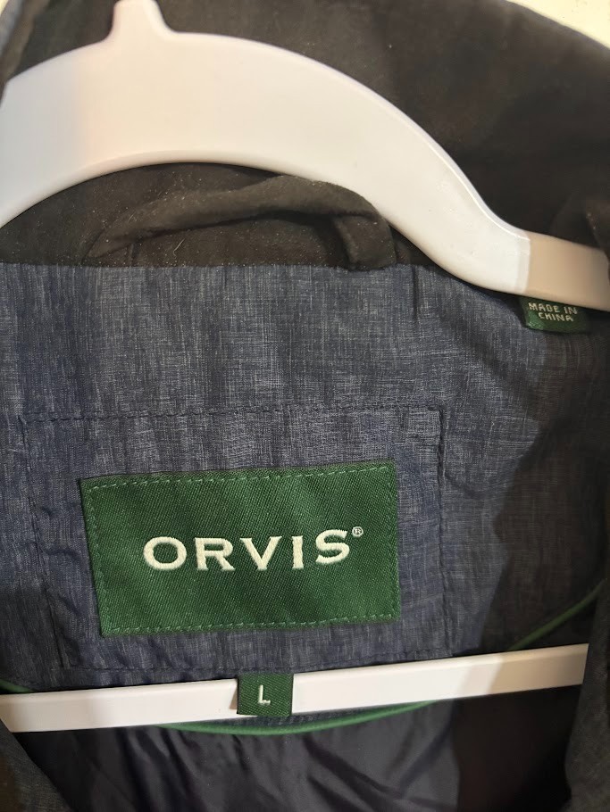 Orvis Men’s Route 7 Quilted Vest Snap Front Blue Lined Full Zip Large (L)
