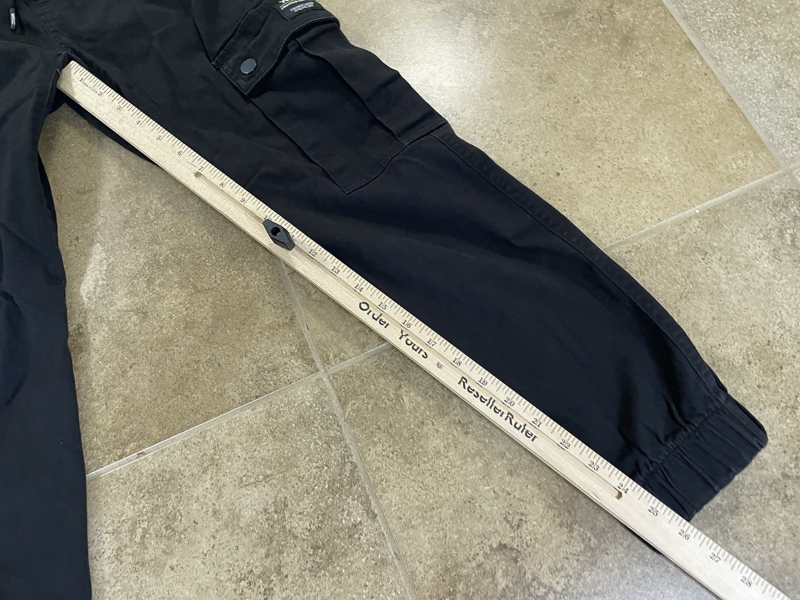 WeSC Mens Sz S Slim Fit Utility Joggers Black Pants Pockets
