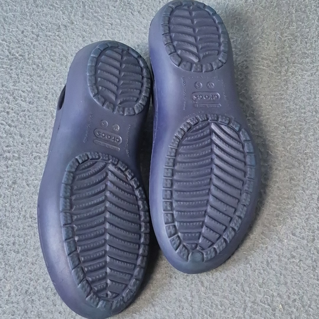 Crocs Shoes Womens 5 Navy Blue Kadee Ballet Flats Slip On Comfort Casual Beach