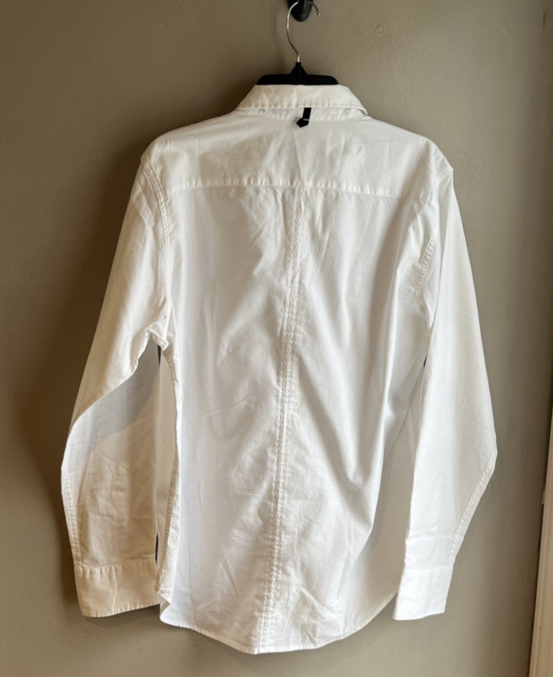 Rag & Bone mens Tomlin Stretch Dobby Button Front White Shirt – Large -msrp $198