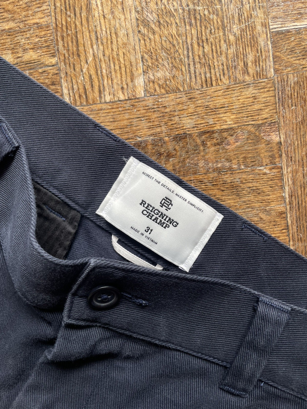 Reigning Champ Freshman Cotton Chino Pants Dark Navy RC 5455