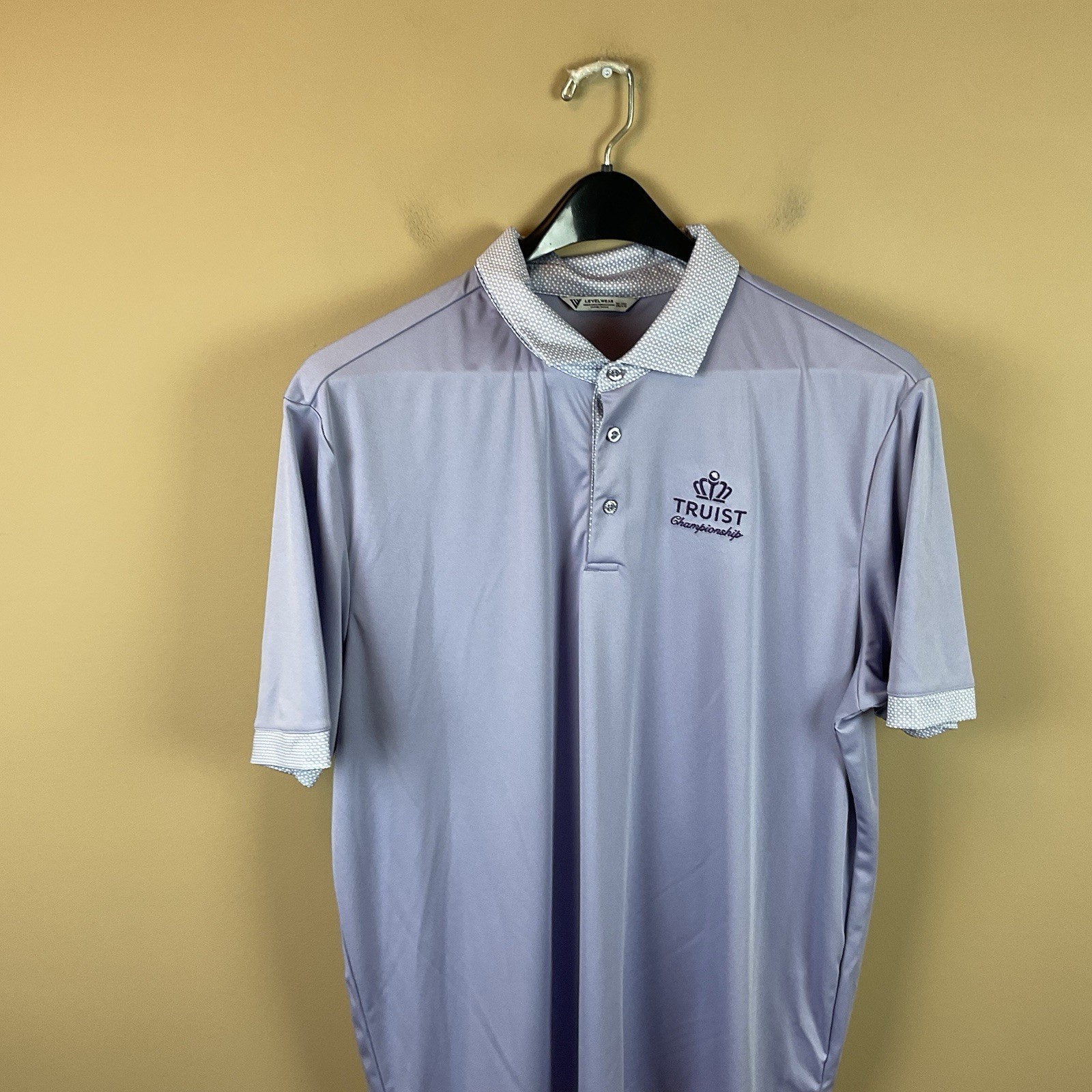 Level Wear Golf Polo Shirt Mens 2XL Purple S/S Truist Championship Polyester