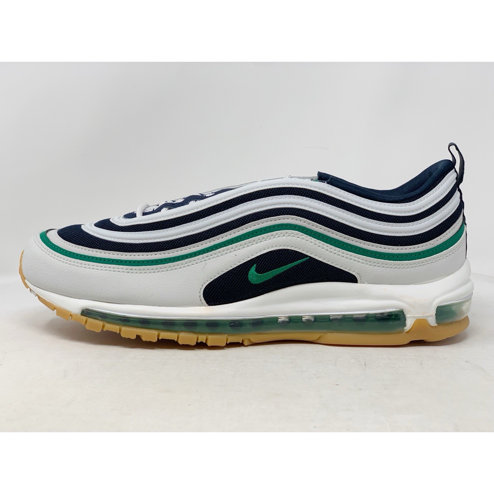Nike Air Max 97 ‘Malachite Green’ White Sneakers, Size 12 BNIB 921826-021