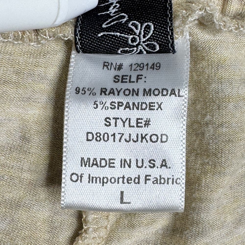 Dipping Daisys Wide Leg Lounge Pants Rayon Modal Stretch Palazzo Casual Beige L