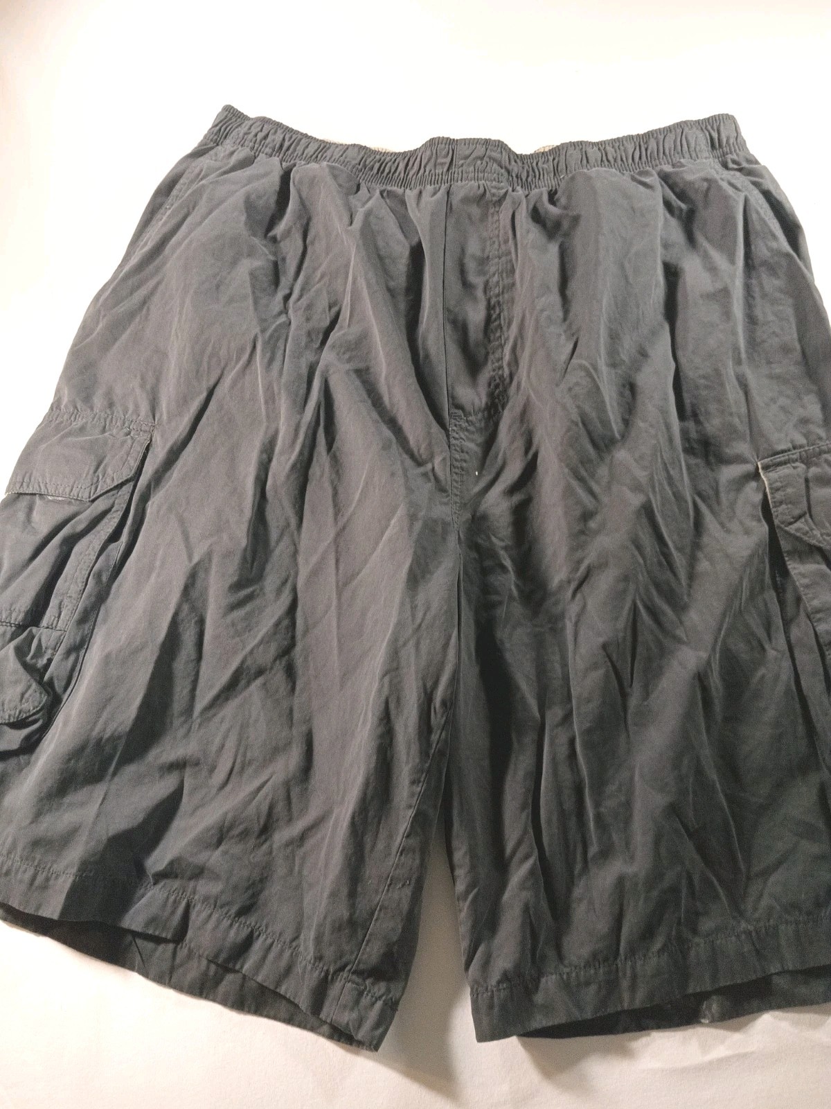 Ocean Pacific Men’s Shorts Black Elastic Waist Cargo Pockets XXL Waist 32
