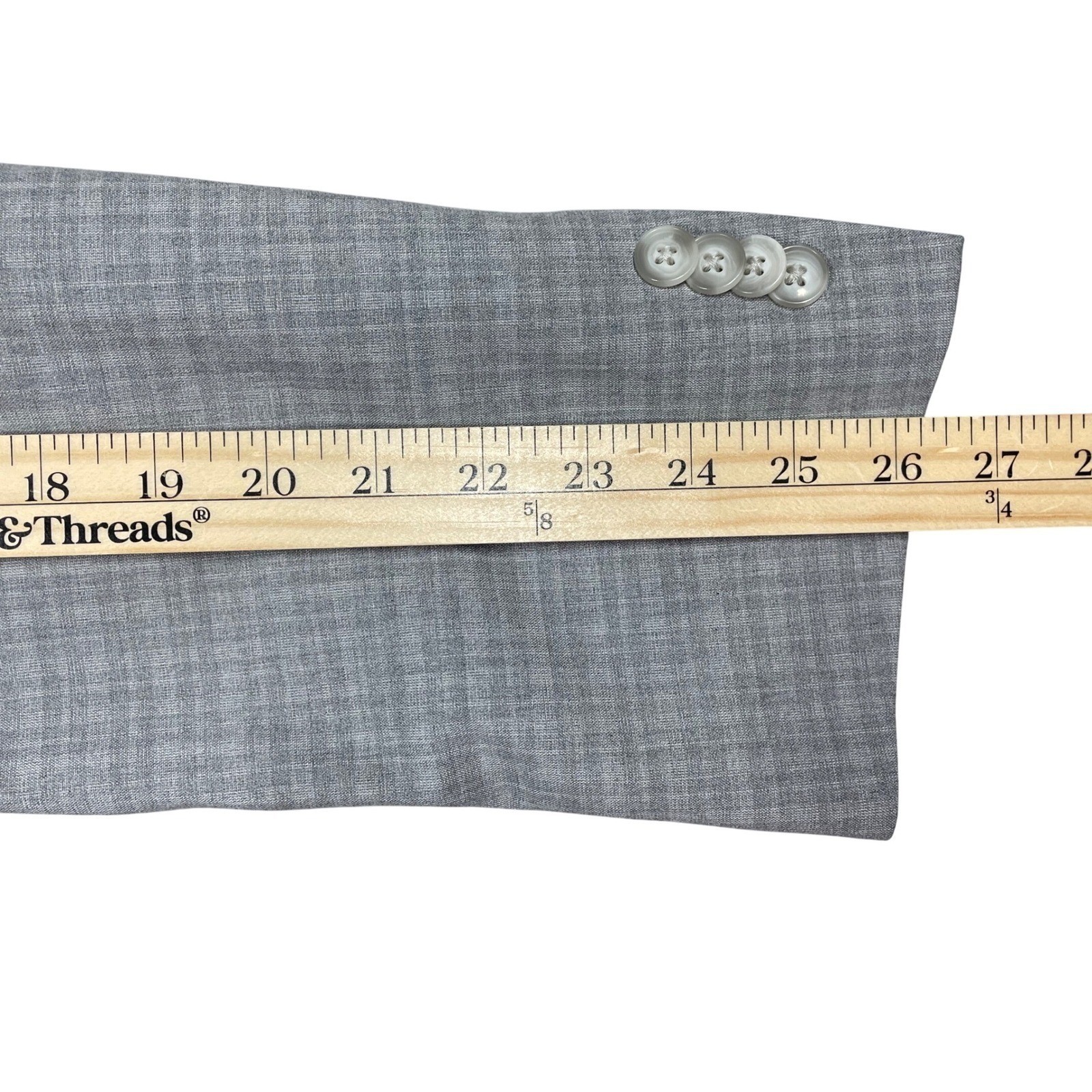 REACTION KENNETH COLE 44R Techni-Cole Gray Plaid Jacket Blazer Sport Coat