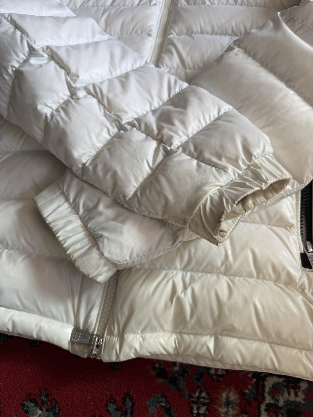 Moncler Galion Down Puffer Jacket White Size 3 Used
