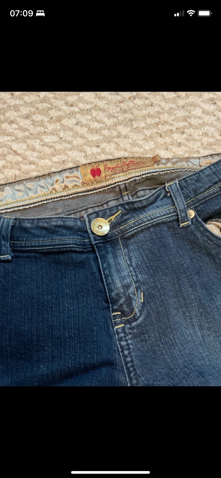 Apple Bottoms Women’s Dark Wash Blue Denim Slim Low Rise Straight flare Jeans 12