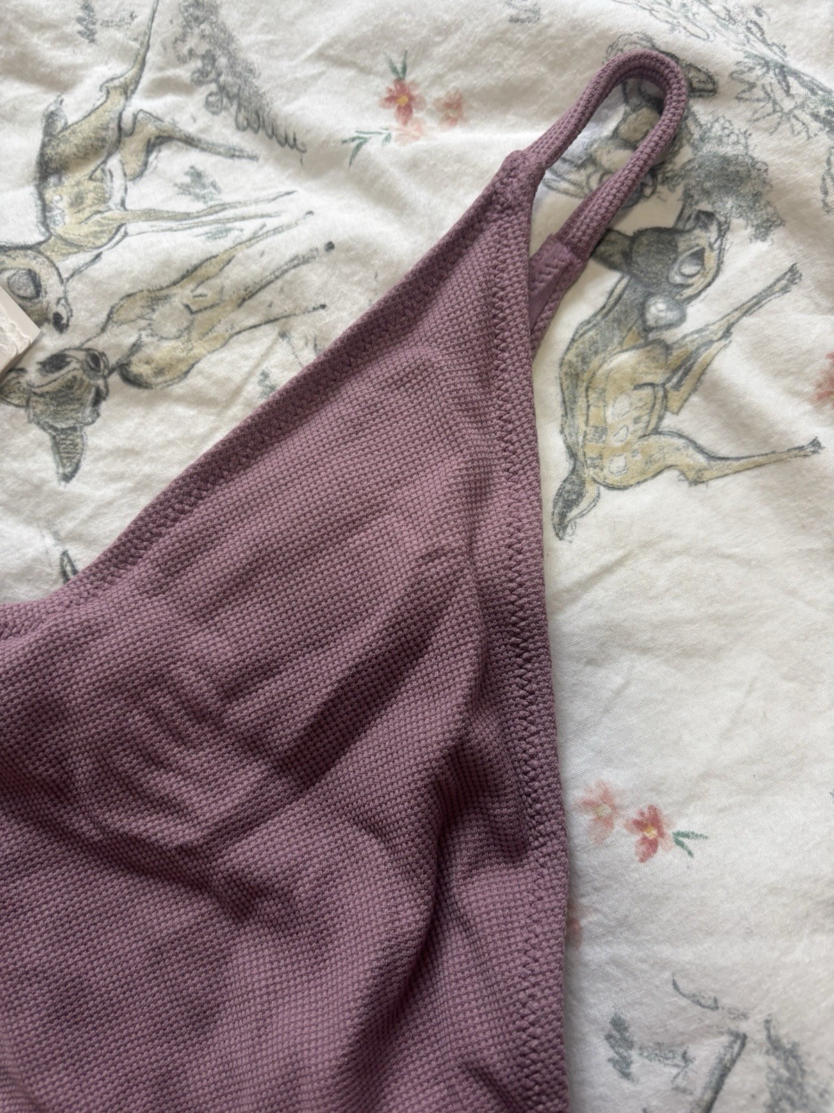 NEW WITH TAGS Oysho Join Life Bikini Bottoms dusky purple ribbed fabric Size M
