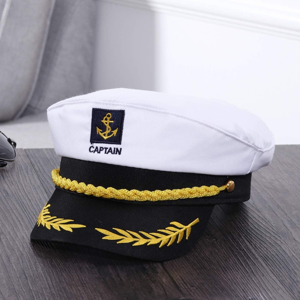 Captain Yacht Hat Boating Cap, Adjustable Sailor Marine Admiral Cosplay Hat f…