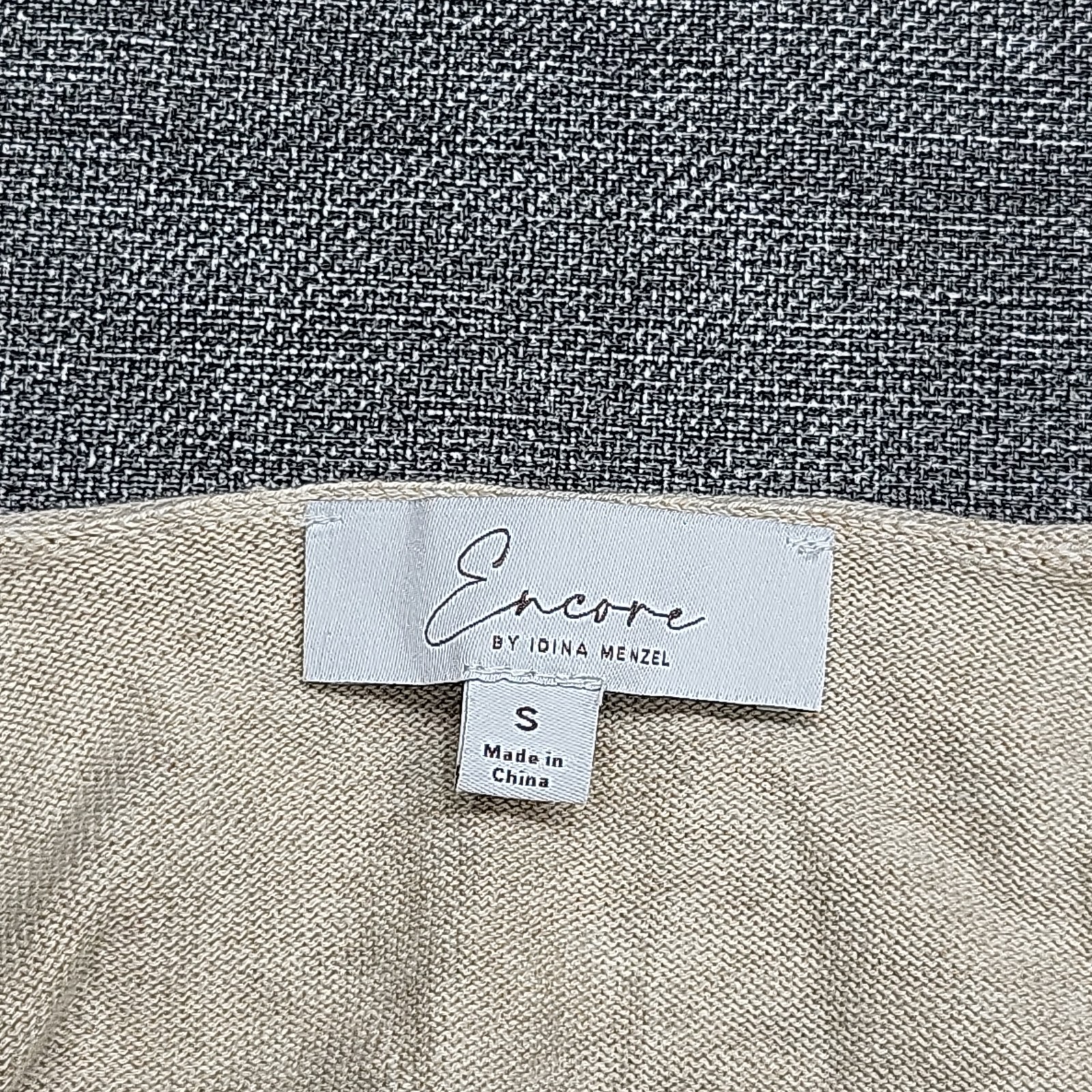 Encore by Idina Menzel Womens Beige Wrapped Cardigan Size Small