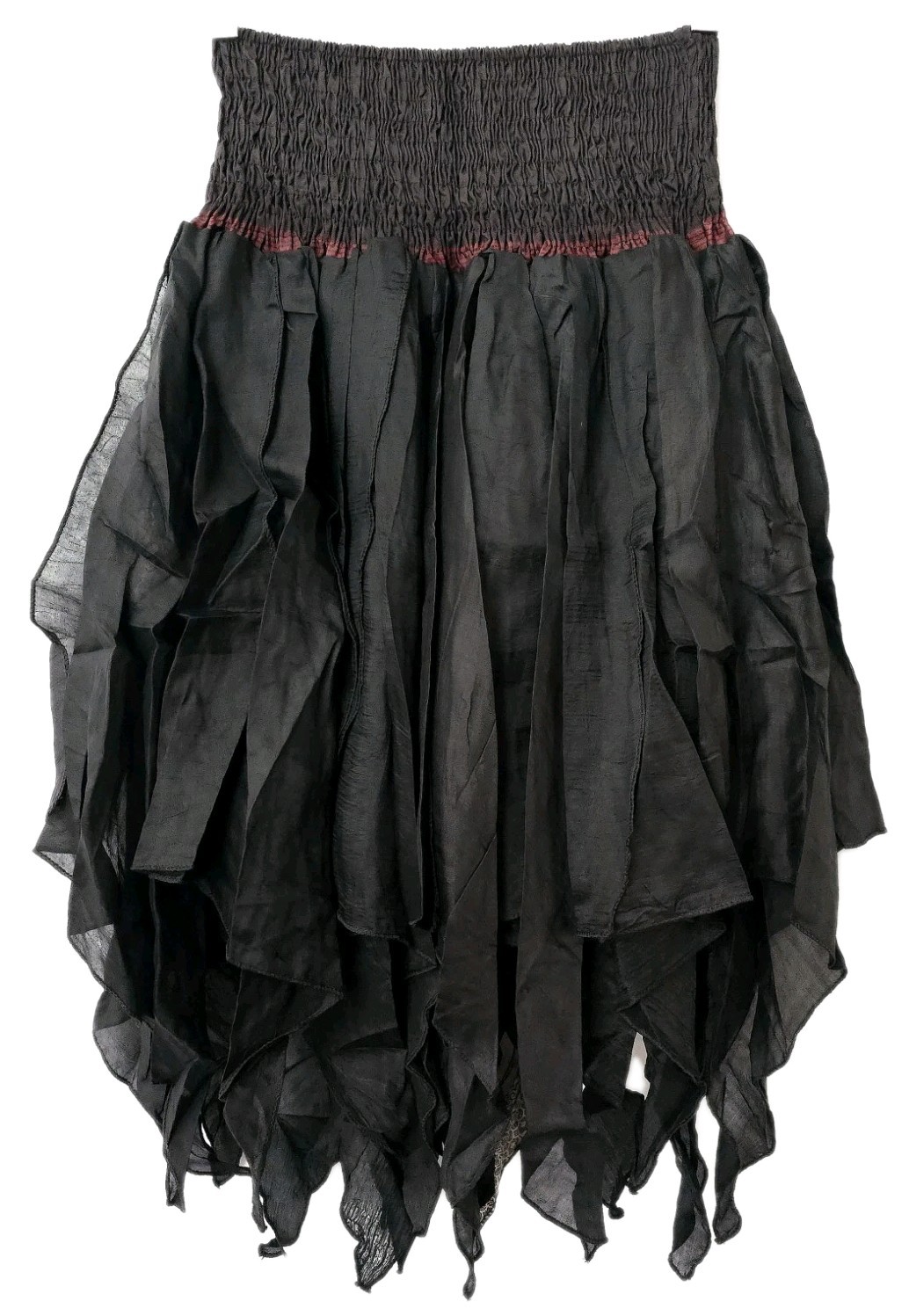 ~tav~ Silk Gypsy Fairy Pixie Peasant Asymmetrical Boho Handkerchief Skirt ~ #432
