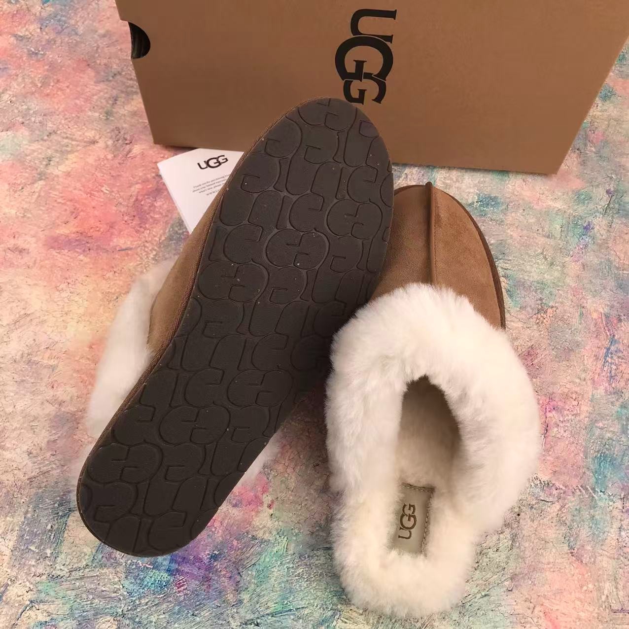 UGG Scuffette II Chestnut Slip On Sheepskin W Wool Flat Women’s Slippers US6-11