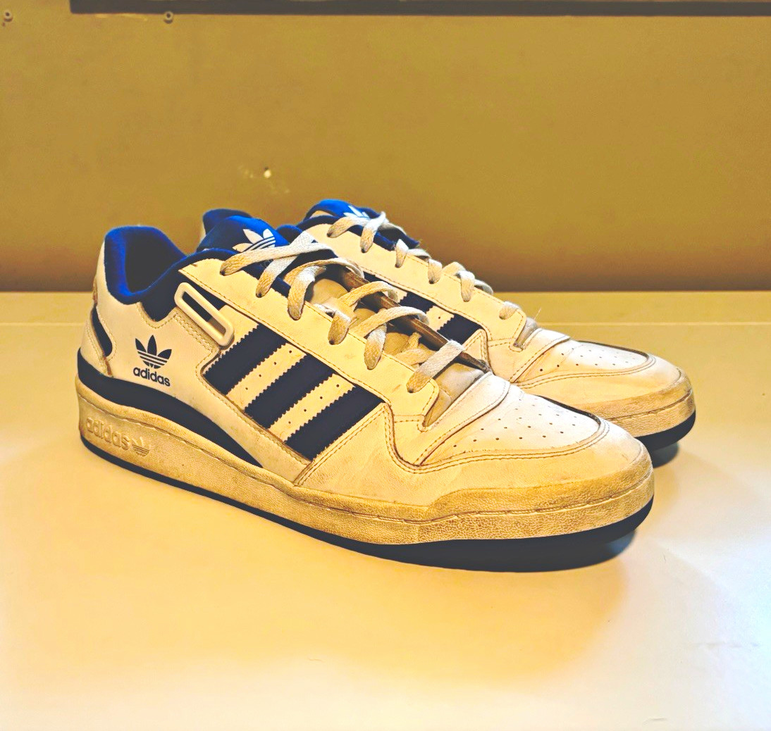 adidas Forum Low White/Royal Blue Leather Lace-Up Men’s Sneakers FY7756