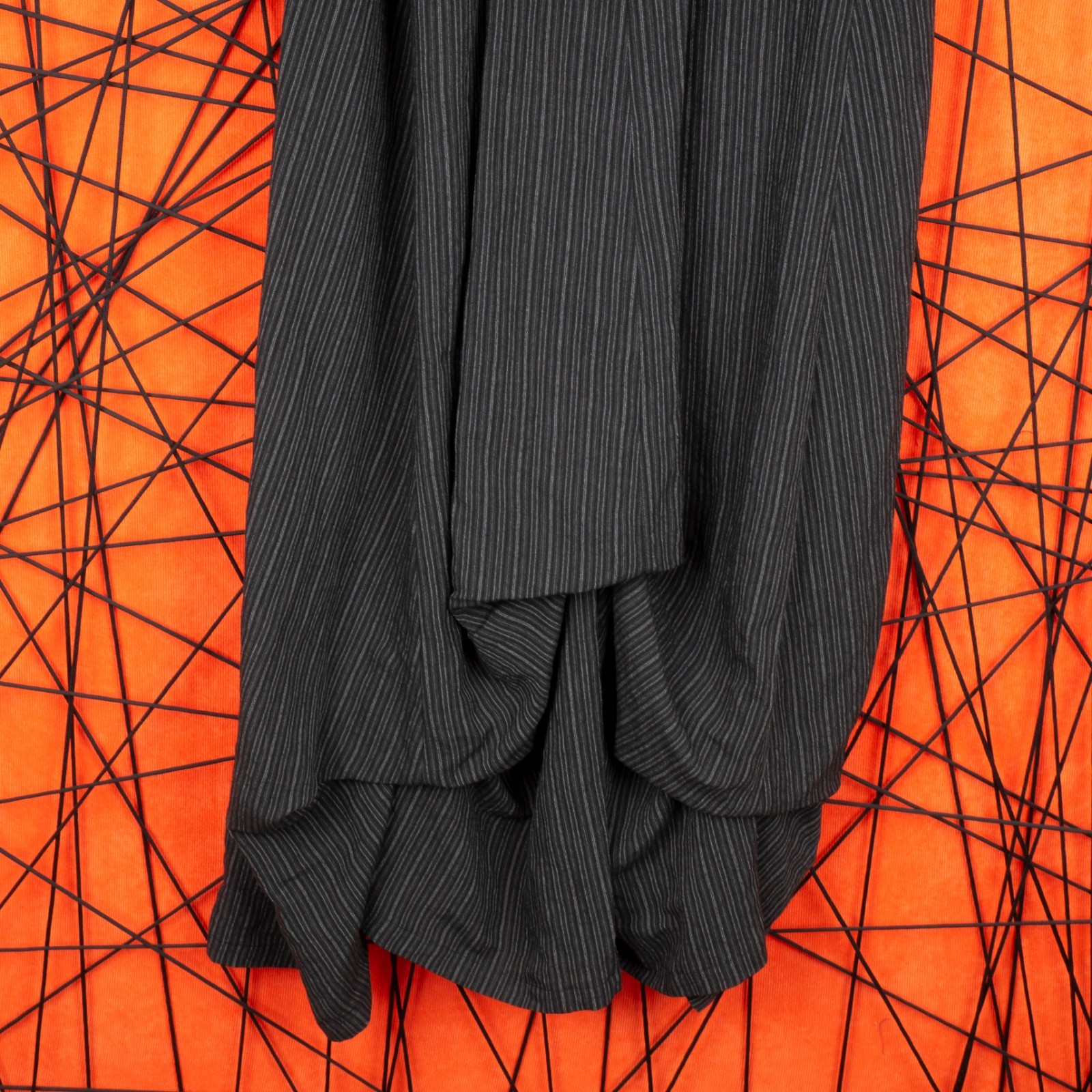 Ann Demeulemeester Gray Pinstripe Deconstructed Trench Vest Dress Cardigan 38 M